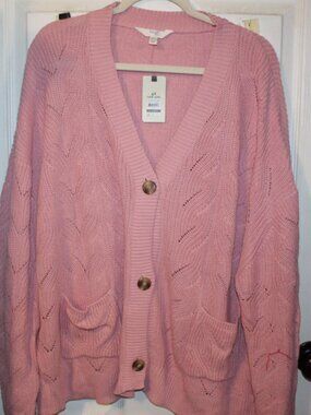 NWT Terra & Sky button front cardigan 4X(28W-30W)